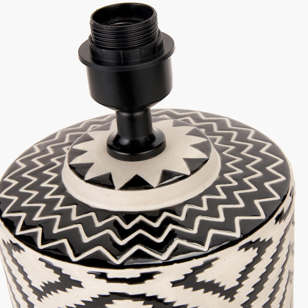 Chirala Black & White Ikat Ceramic Table Lamp - Base Only - CLEARANCE